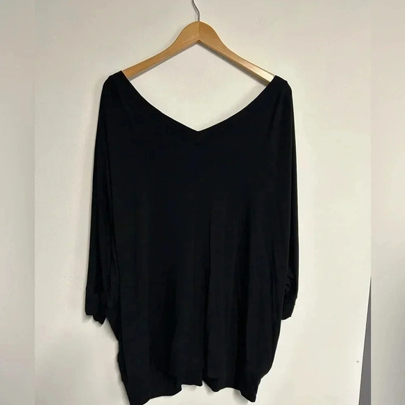Women’s Plus Size 26/28‎ Black V Neck Tunic Top Jewels Stretch Dolman Whimsigoth - Picture 8 of 12